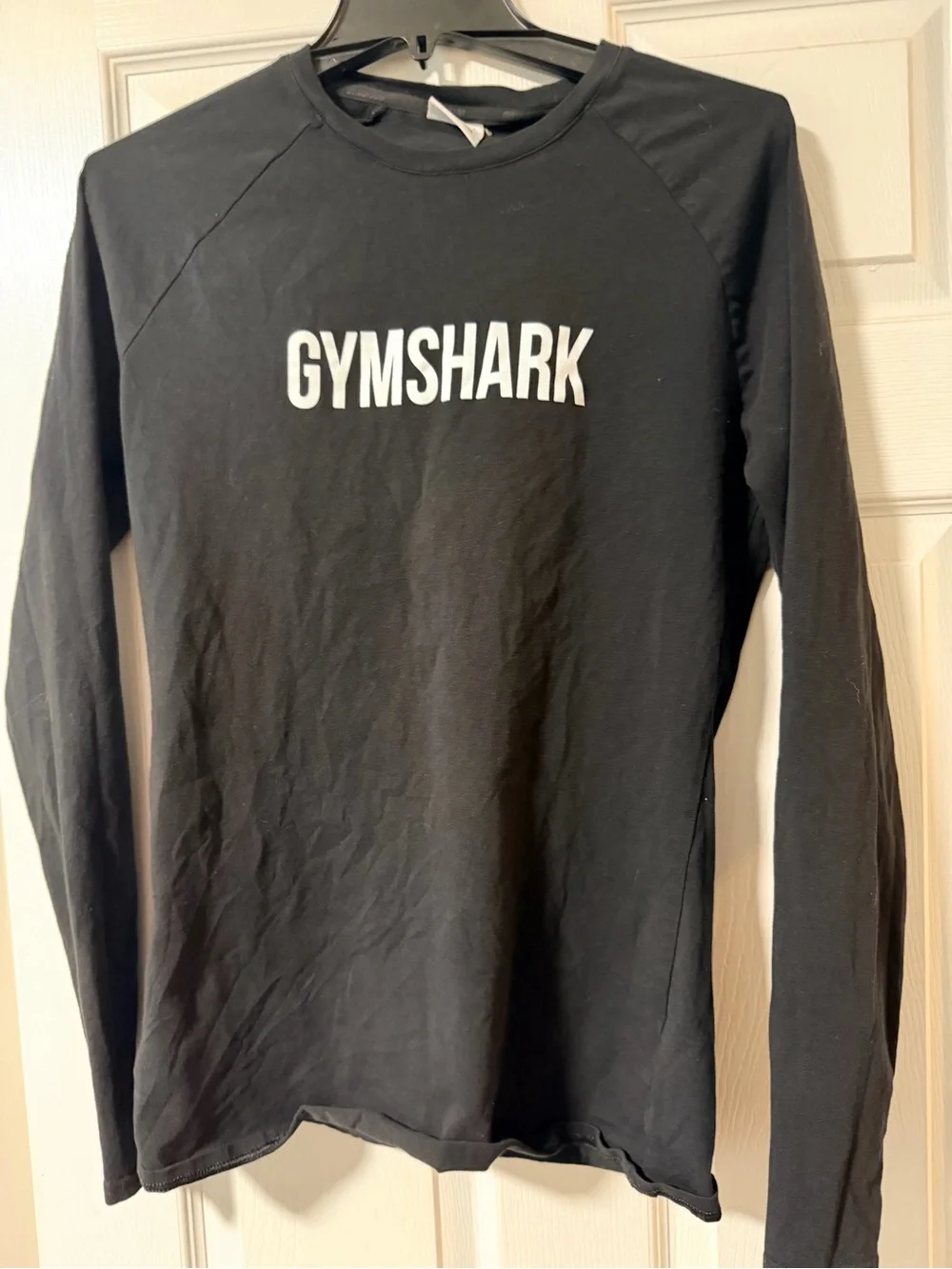 Gymshark Black Crewneck with White Logo Text